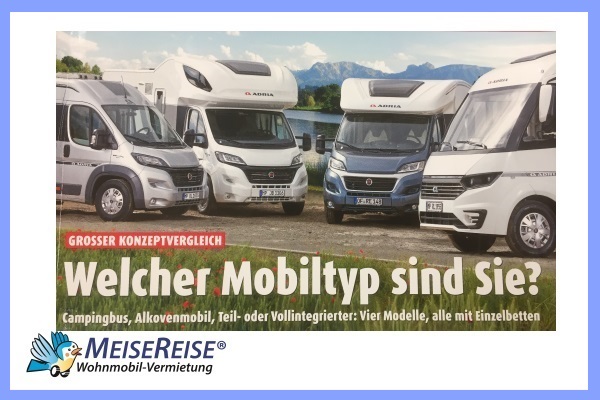 MeiseReise Wohnmobil Typen Auswahl